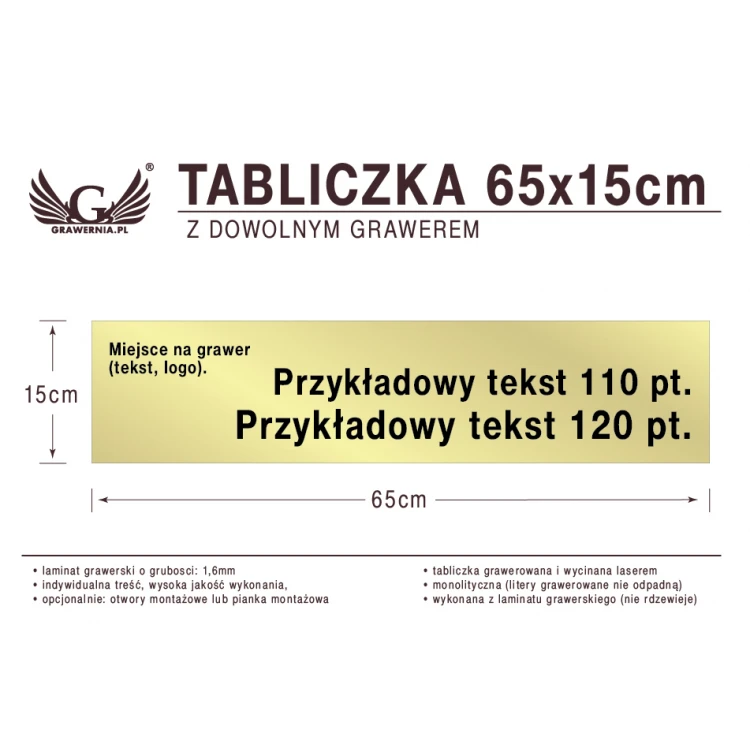Plakette 65x15cm beliebige Lasergravur