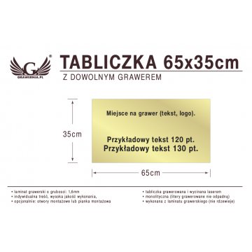 Plakette 65x35cm beliebige Lasergravur