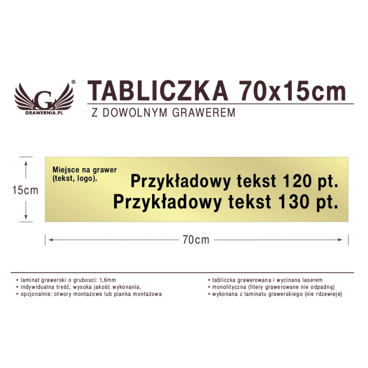 Plakette 70x15cm beliebige Lasergravur
