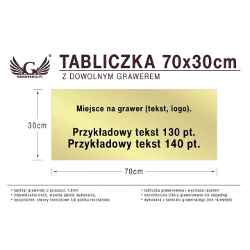 70x30cm Plakette mit individueller Lasergravur