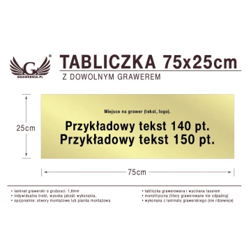 Plakette 75x25cm beliebige Lasergravur