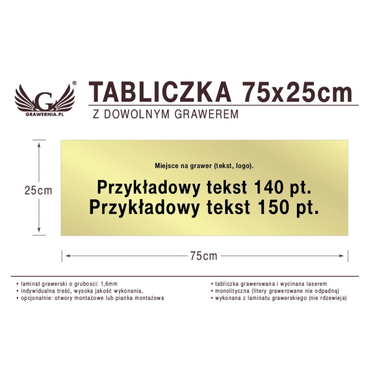 Plakette 75x25cm beliebige Lasergravur