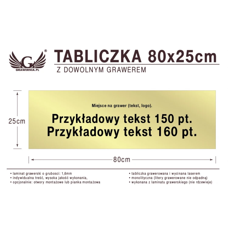 Plakette 80x25cm beliebige Lasergravur