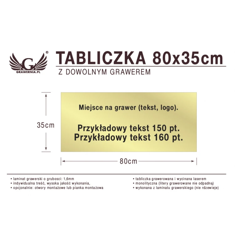 Plakette 80x35cm beliebige Lasergravur