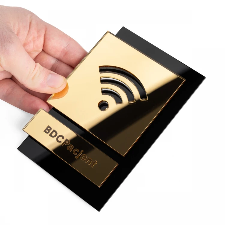 Acrylschild mit Piktogramm - Wi-Fi - Abmessungen: 100x145mm - TAB471