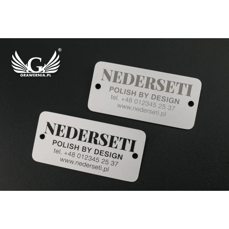 Produktschild aus Aluminium - unverwüstlicher Druck - Abmessungen 55x26x1mm - TAB090