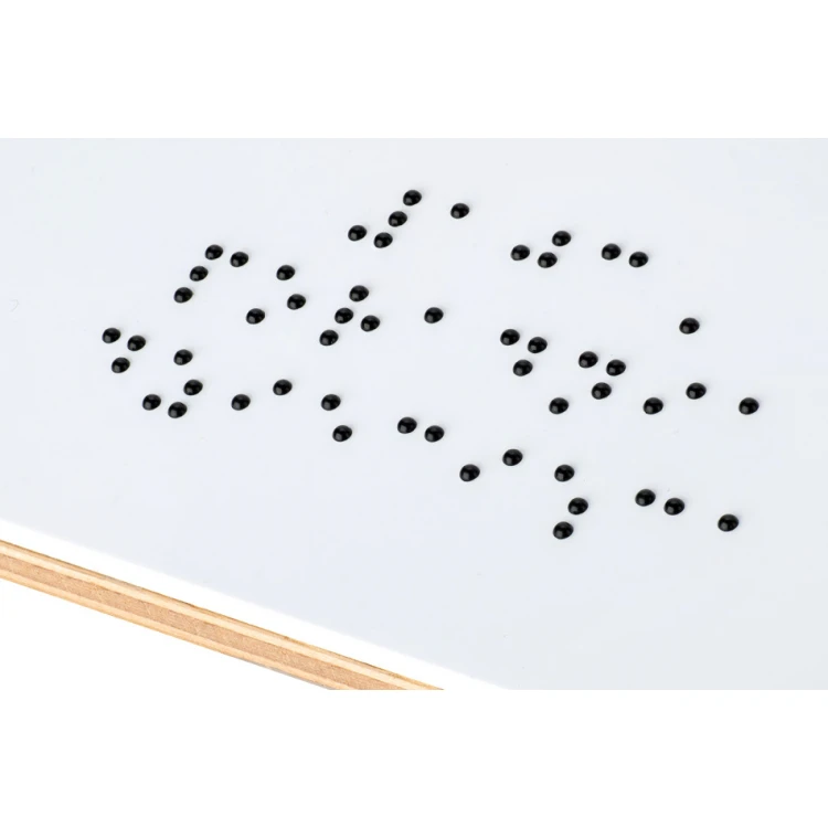 Schild für die Praxis mit Braille-Schrift - Eichenfurnier und PVC-Platte - Abmessungen 220x155mm - TAB407