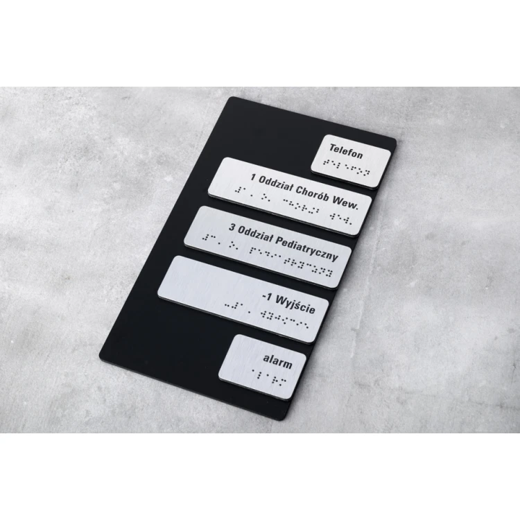 Dibond und PVC Aufzugsschild mit Braille-Schrift - Größe 133x265mm - TAB460