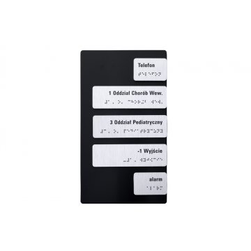 Dibond und PVC Aufzugsschild mit Braille-Schrift - Größe 133x265mm - TAB460
