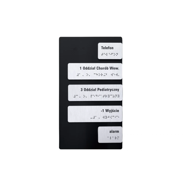 Dibond und PVC Aufzugsschild mit Braille-Schrift - Größe 133x265mm - TAB460
