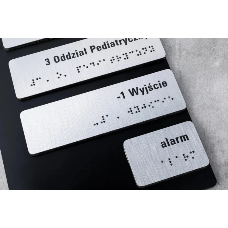 Dibond und PVC Aufzugsschild mit Braille-Schrift - Größe 133x265mm - TAB460