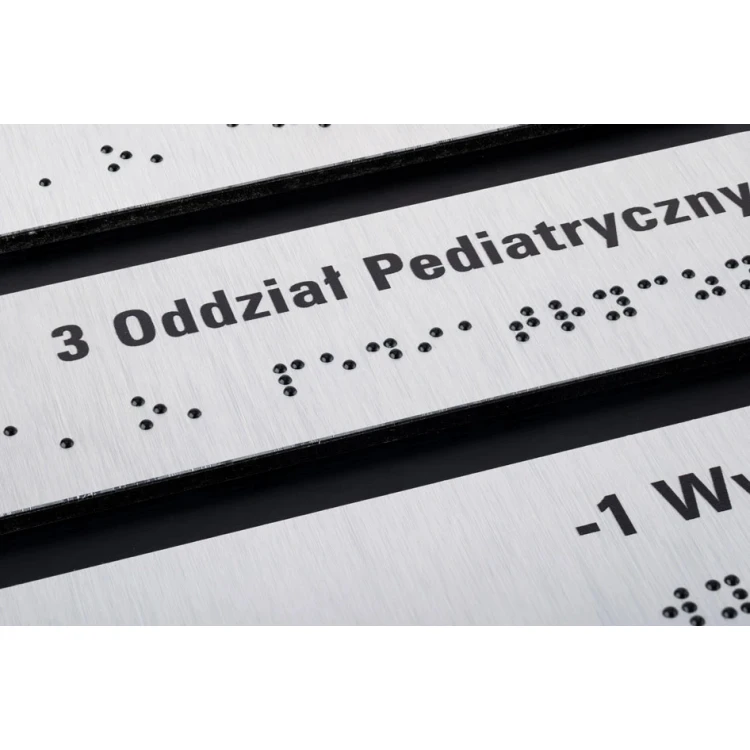 Dibond und PVC Aufzugsschild mit Braille-Schrift - Größe 133x265mm - TAB460