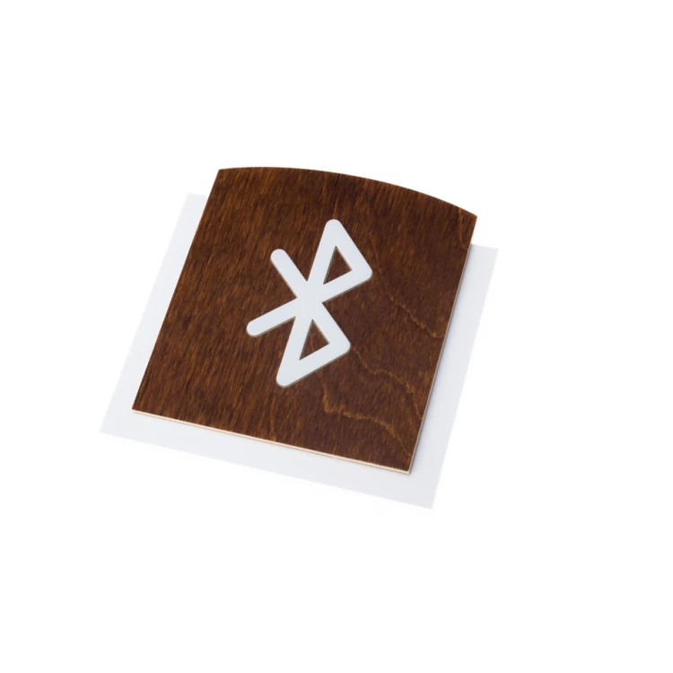 Holzschild mit erhabenem Piktogramm - BLUETOOTH - Maße: 120x118mm - TAB441