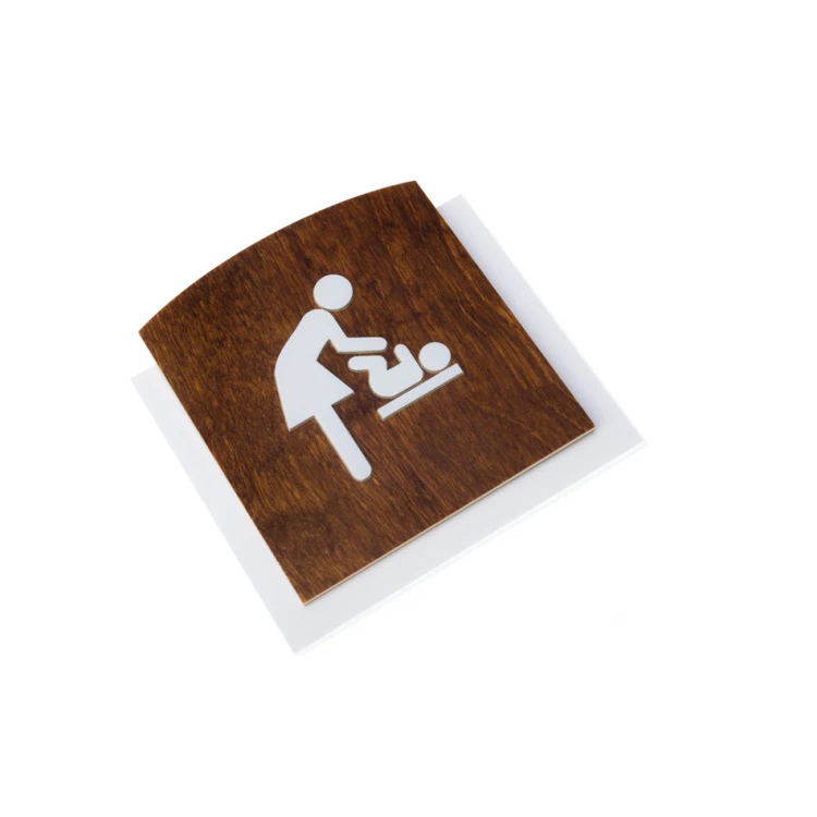 Holzschild mit erhabenem Piktogramm - WICKELTISCH - Abmessungen: 120x118mm - TAB446