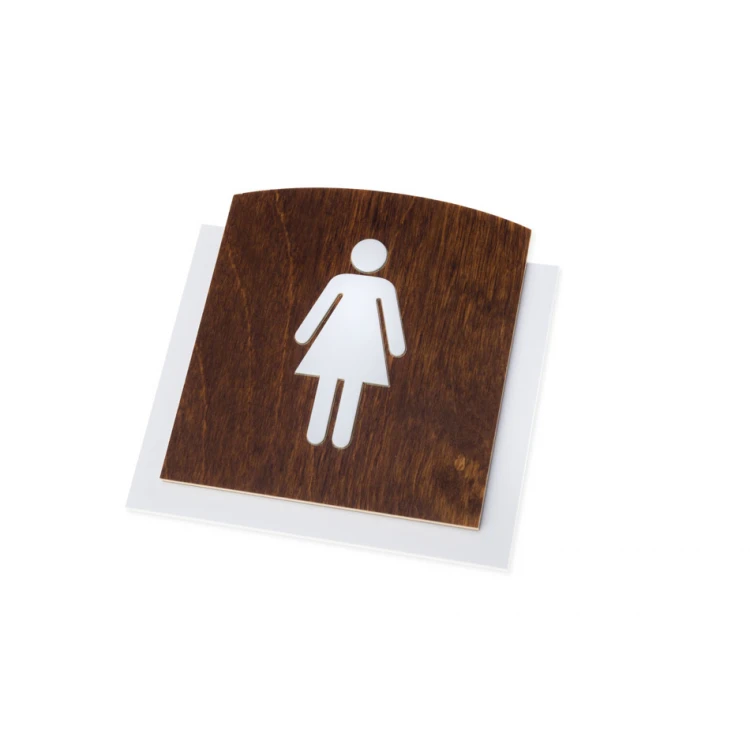 Holzschild mit erhabenem Piktogramm - TOILETTE - Abmessungen: 120x118mm - TAB448