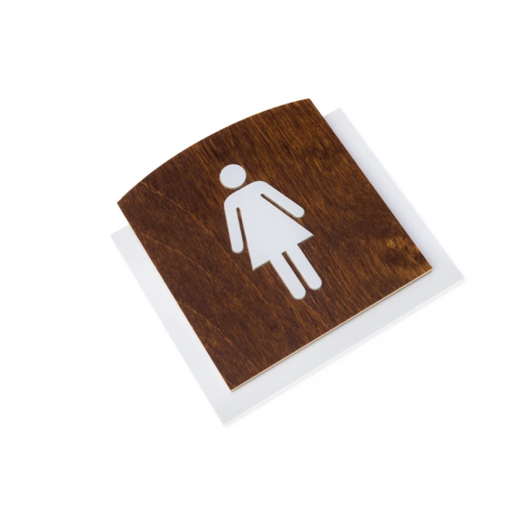 Holzschild mit erhabenem Piktogramm - TOILETTE - Abmessungen: 120x118mm - TAB448