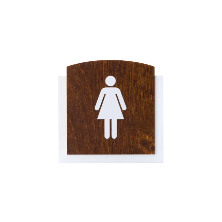 Holzschild mit erhabenem Piktogramm - TOILETTE - Abmessungen: 120x118mm - TAB448