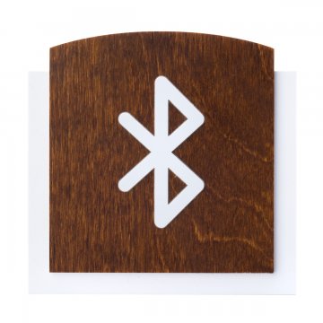 Holzschild mit erhabenem Piktogramm - BLUETOOTH - Maße: 120x118mm - TAB441
