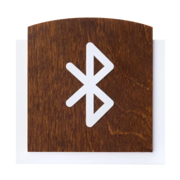 Holzschild mit erhabenem Piktogramm - BLUETOOTH - Maße: 120x118mm - TAB441