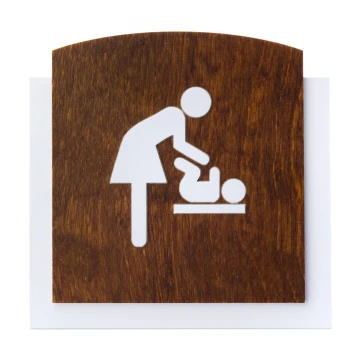 Holzschild mit erhabenem Piktogramm - WICKELTISCH - Abmessungen: 120x118mm - TAB446