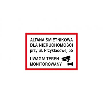 Informationsplatte für Pavillon, Müllschuppen - Größe 490x350mm - PVC - farbiger UV-Druck - TAB246
