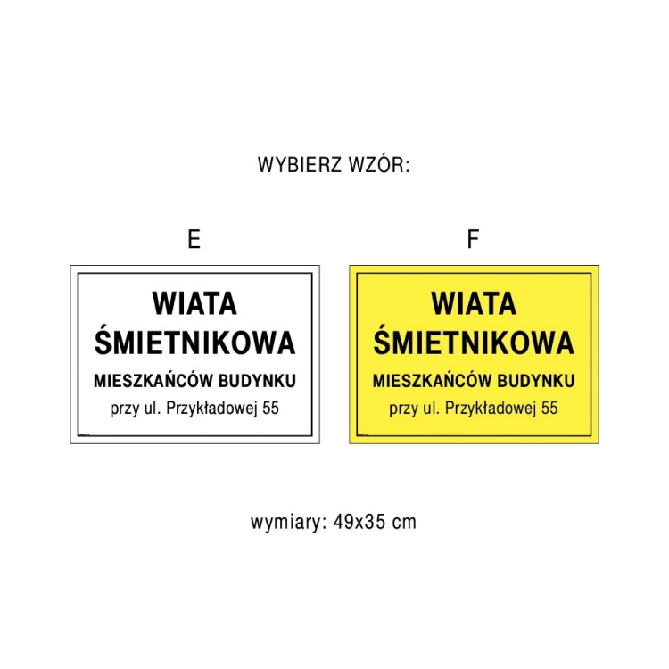 Informationsplatte für Pavillon, Müllschuppen - Größe 490x350mm - PVC - farbiger UV-Druck - TAB246