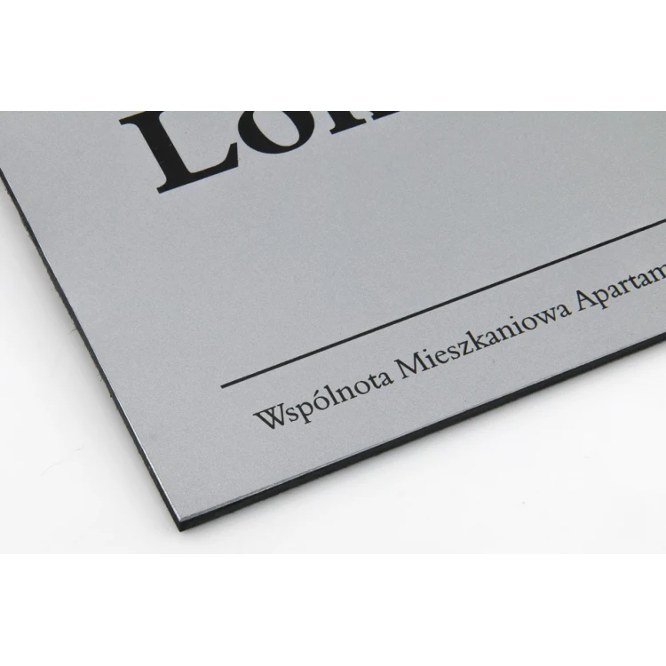 Informationsplatte für Aufzug oder Gebäude - DIBOND MAT Silber 3mm - UV-Druck - Abmessungen 210x148mm - SZUV017