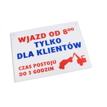 Informationsplatte aus PVC-Material, Stärke 0,7mm - Maße 320x400mm - UV-Druck