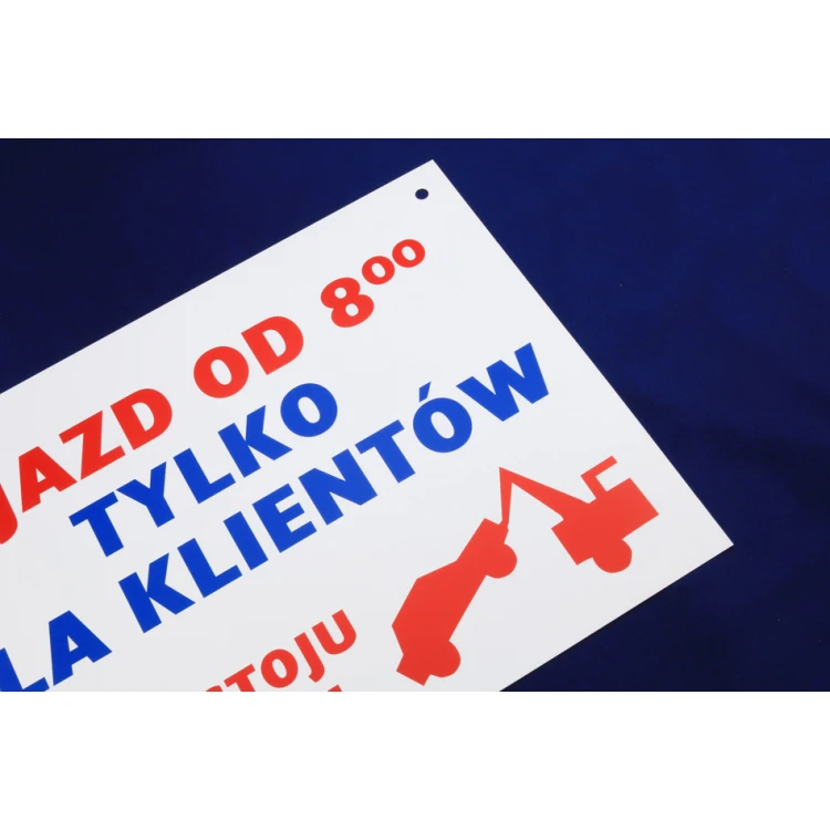 Informationsplatte aus PVC-Material, Stärke 0,7mm - Maße 320x400mm - UV-Druck