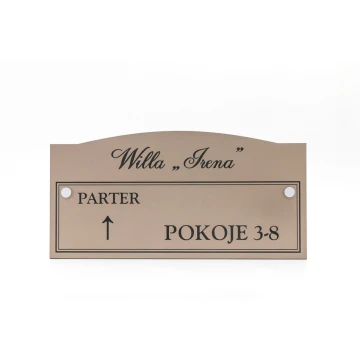 Informationsplatte - Stockwerke und Zimmer - Größe 300x150mm - Laminat Caffe Latte - SZ132