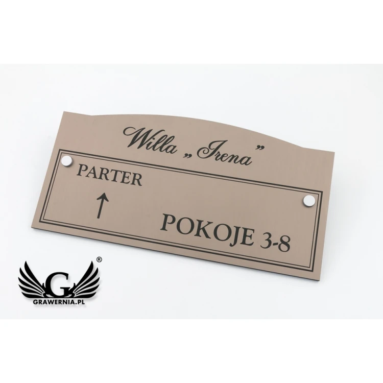Informationsplatte - Stockwerke und Zimmer - Größe 300x150mm - Laminat Caffe Latte - SZ132