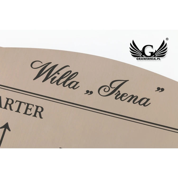 Informationsplatte - Stockwerke und Zimmer - Größe 300x150mm - Laminat Caffe Latte - SZ132