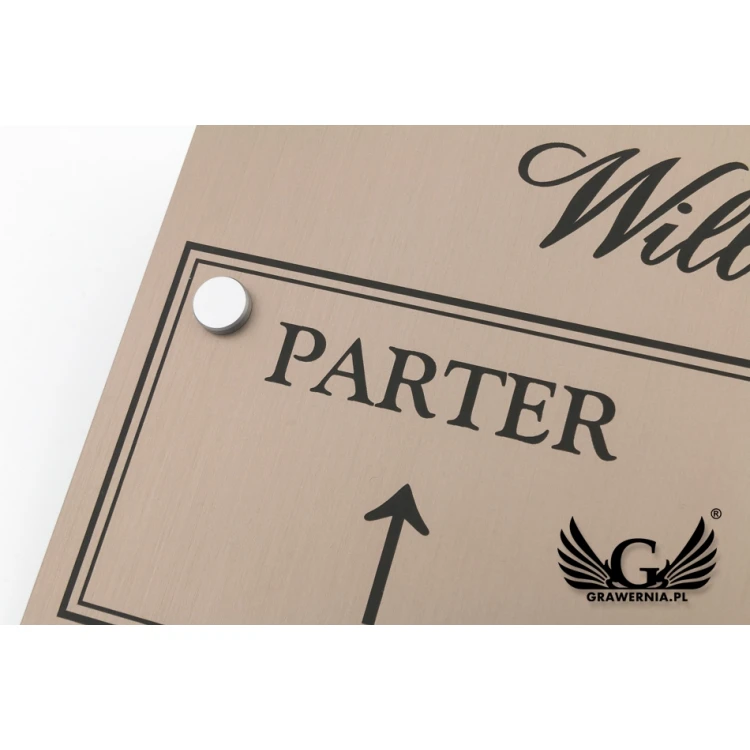 Informationsplatte - Stockwerke und Zimmer - Größe 300x150mm - Laminat Caffe Latte - SZ132