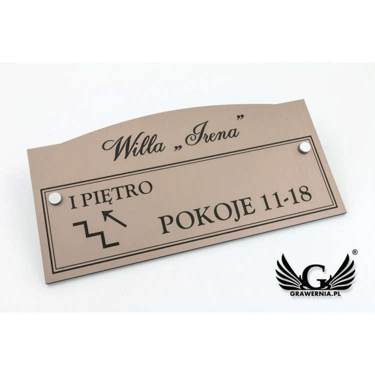 Informationsplatte - Stockwerke und Zimmer - Größe 300x150mm - Laminat Caffe Latte - SZ132