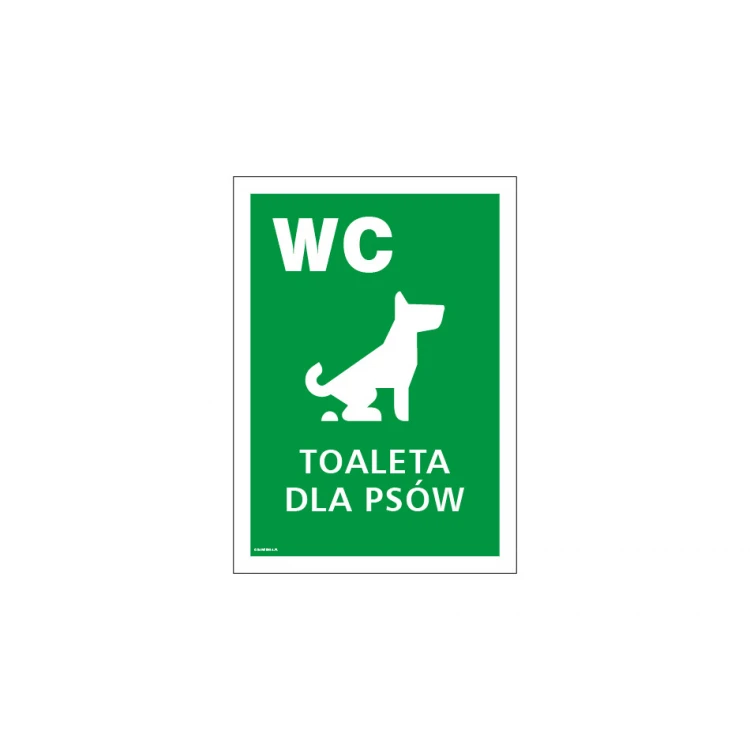 Informationsplatte WC für Hunde - Größe 250x350mm - PVC - farbiger UV-Druck - TAB154