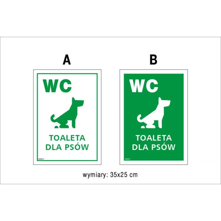 Informationsplatte WC für Hunde - Größe 250x350mm - PVC - farbiger UV-Druck - TAB154