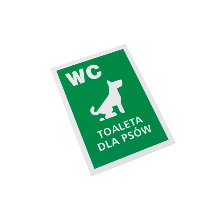 Informationsplatte WC für Hunde - Größe 250x350mm - PVC - farbiger UV-Druck - TAB154