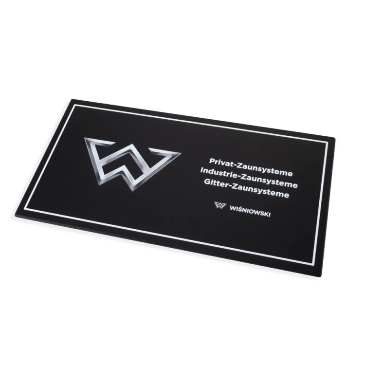 Informationsplatte mit beliebigem Text und Logo - Größe 297x158mm - mattes Acryl - TAB457