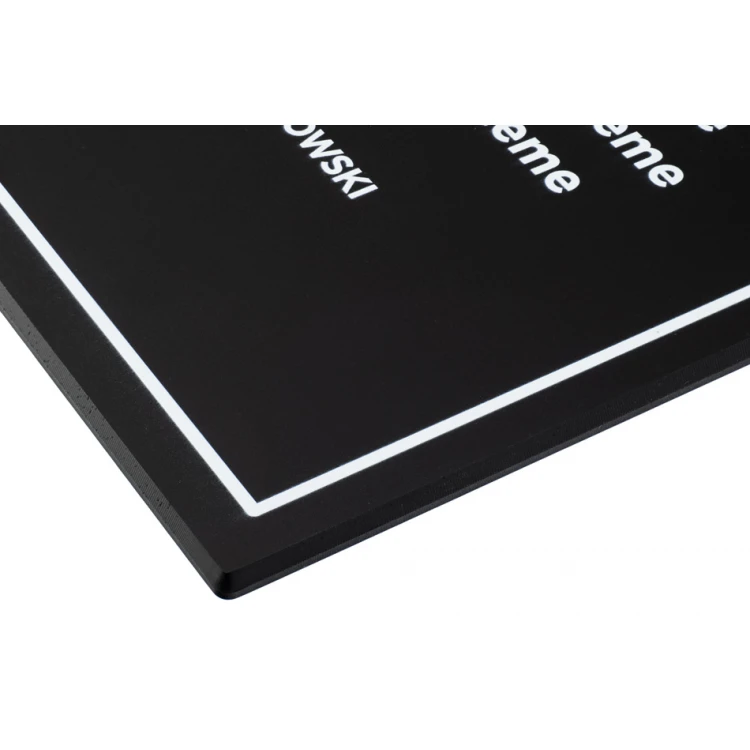 Informationsplatte mit beliebigem Text und Logo - Größe 297x158mm - mattes Acryl - TAB457