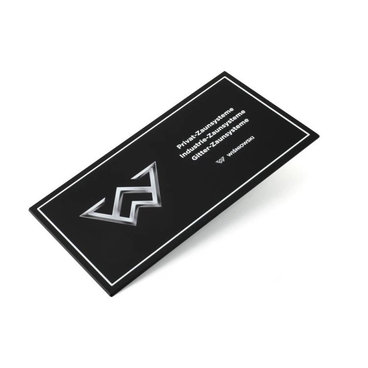 Informationsplatte mit beliebigem Text und Logo - Größe 297x158mm - mattes Acryl - TAB457