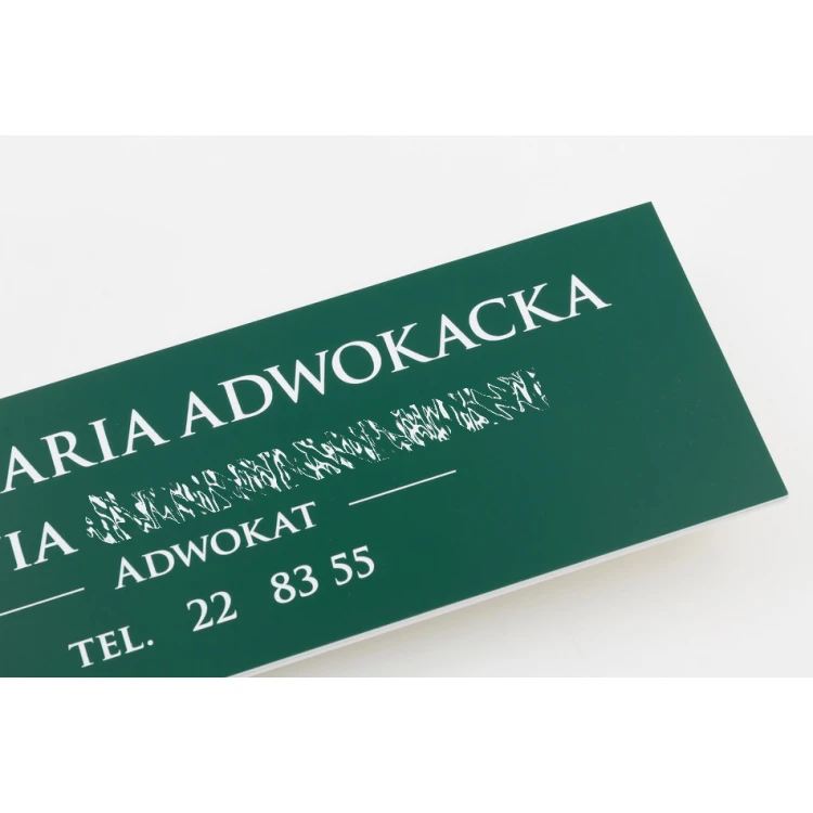 Anwaltskanzlei Schild - dunkelgrünes Laminat - Abmessungen 300x100mm - TAB067