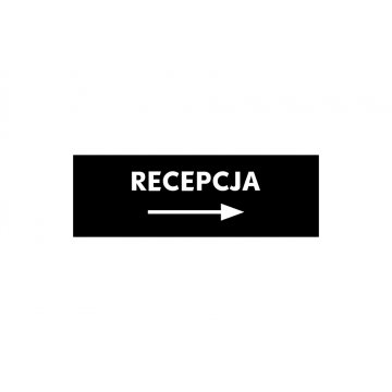 Richtungsschild Rezeption - Größe 210x70mm - PVC - farbiger UV-Druck - TAB159