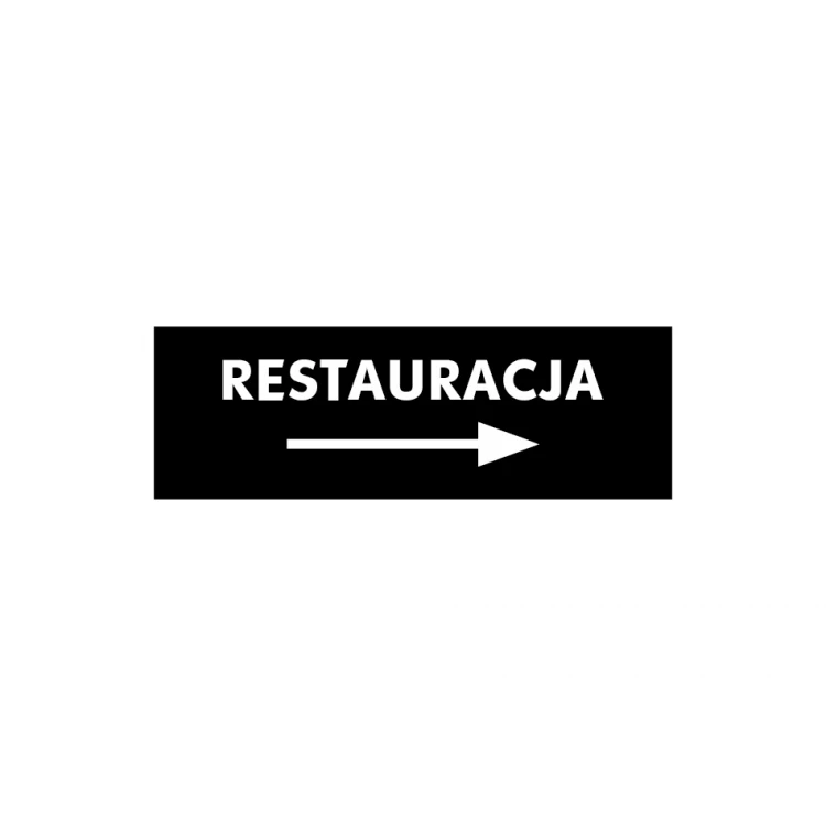 Richtungsschild Restaurant - Abm. 210x70mm - PVC - farbiger UV-Druck - TAB158