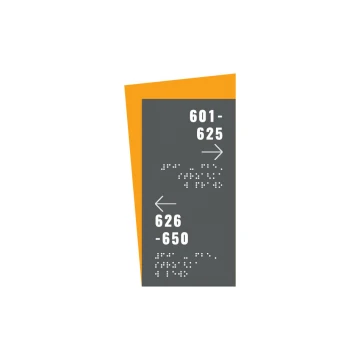 Richtungstafel mit Braille-Schrift - Abm. 130x250mm - Hartes PVC - HORIZON - TAB310