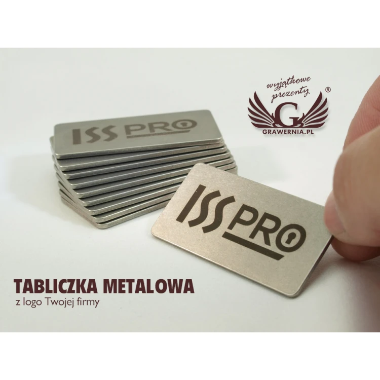 METALLPLATTE MIT DEM LOGO IHRES UNTERNEHMENS - Abmessungen 50x25x1,5mm