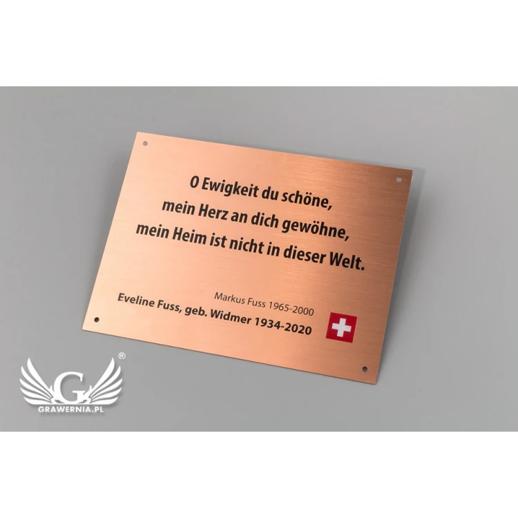 Kupferplatte mit UV-Druck - Abm. 120x90mm - TAB110