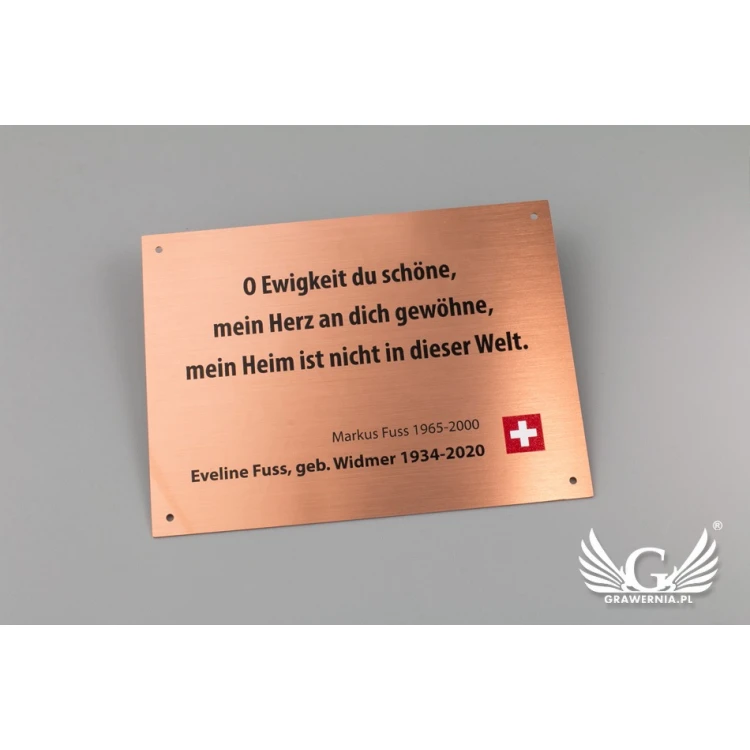 Kupferplatte mit UV-Druck - Abm. 120x90mm - TAB110