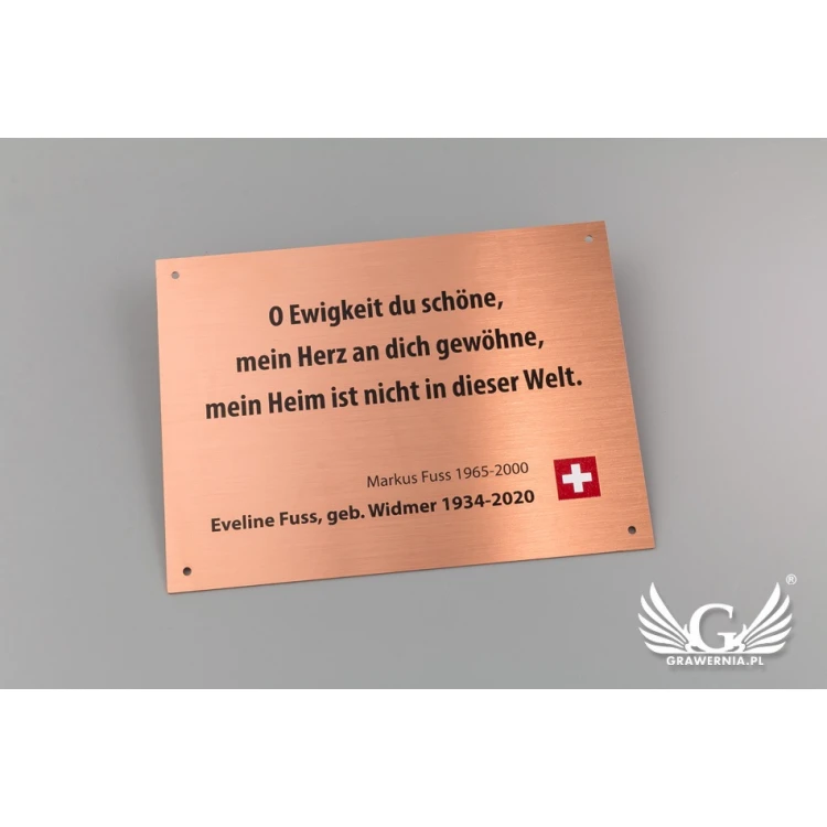 Kupferplatte mit UV-Druck - Abm. 120x90mm - TAB110