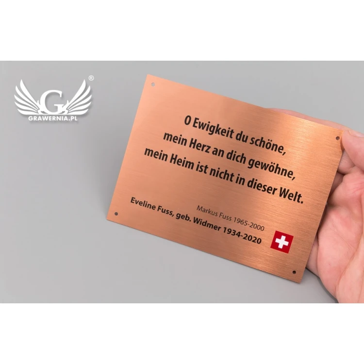 Kupferplatte mit UV-Druck - Abm. 120x90mm - TAB110