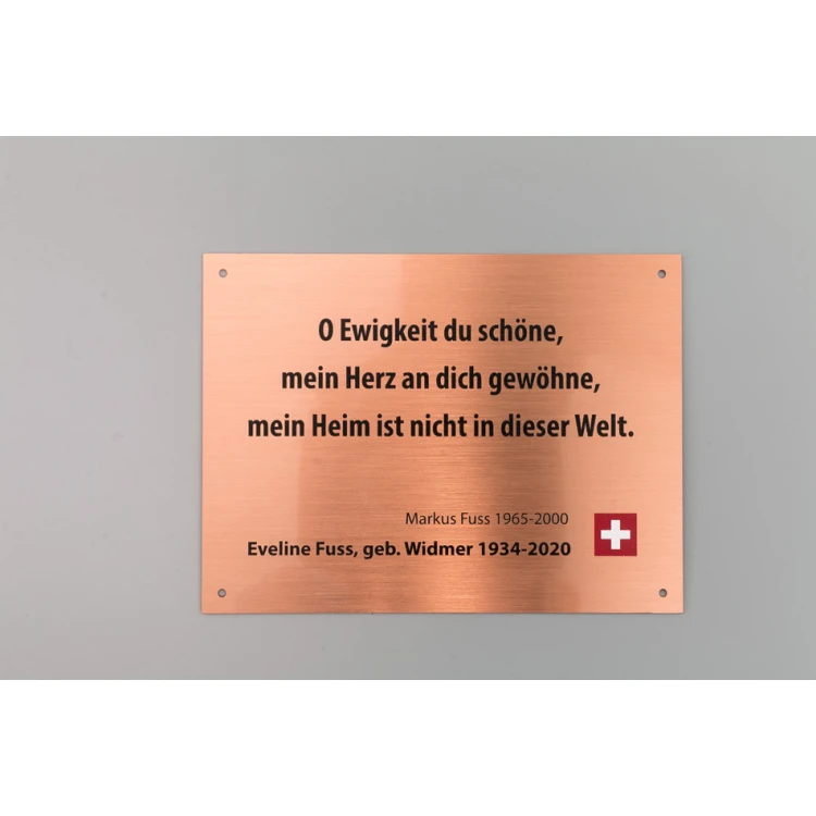 Kupferplatte mit UV-Druck - Abm. 120x90mm - TAB110